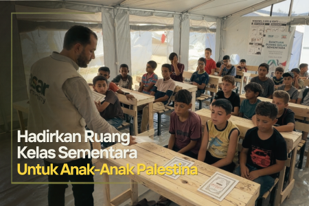 Patungan Hadirkan Ruang Kelas Sementara untuk Anak Gaza